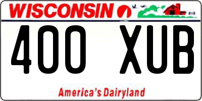 WI license plate 400XUB