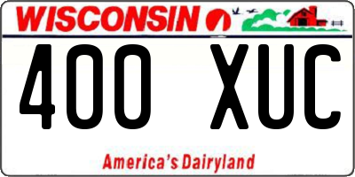 WI license plate 400XUC