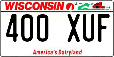 WI license plate 400XUF
