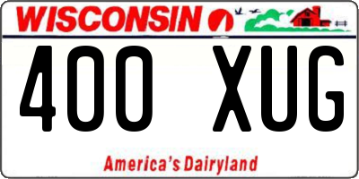 WI license plate 400XUG