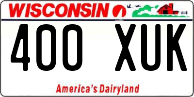 WI license plate 400XUK