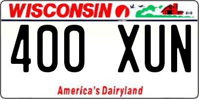 WI license plate 400XUN