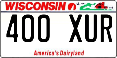 WI license plate 400XUR