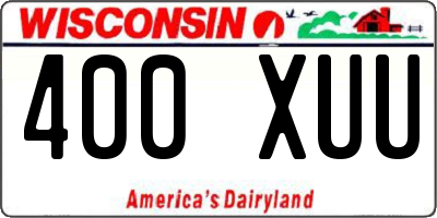 WI license plate 400XUU