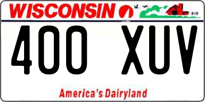 WI license plate 400XUV