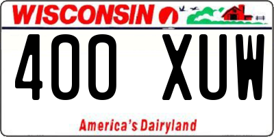 WI license plate 400XUW