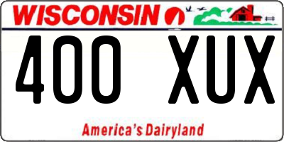 WI license plate 400XUX