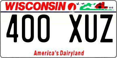 WI license plate 400XUZ