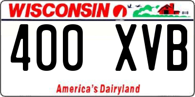 WI license plate 400XVB