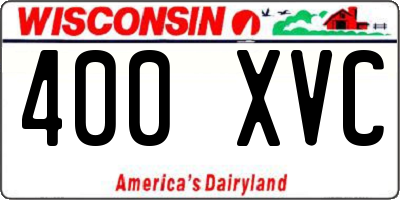 WI license plate 400XVC