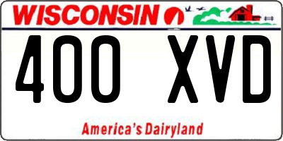 WI license plate 400XVD