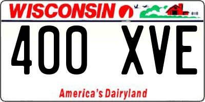 WI license plate 400XVE