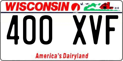 WI license plate 400XVF