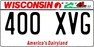 WI license plate 400XVG