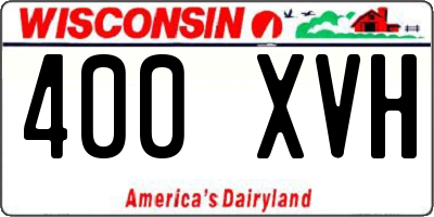 WI license plate 400XVH