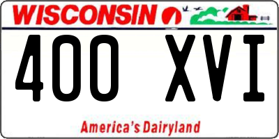 WI license plate 400XVI