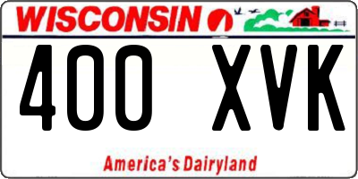 WI license plate 400XVK