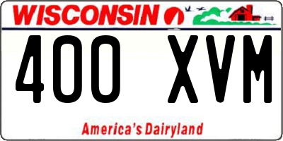 WI license plate 400XVM