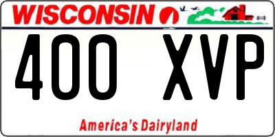 WI license plate 400XVP