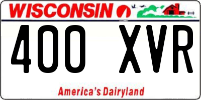 WI license plate 400XVR