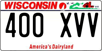 WI license plate 400XVV
