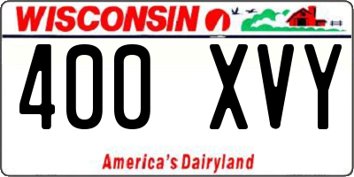 WI license plate 400XVY