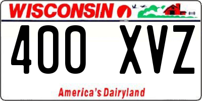 WI license plate 400XVZ
