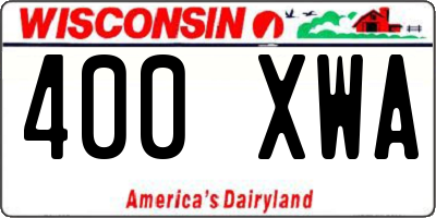 WI license plate 400XWA