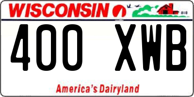 WI license plate 400XWB