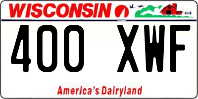 WI license plate 400XWF