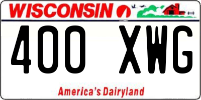 WI license plate 400XWG