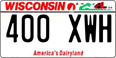 WI license plate 400XWH
