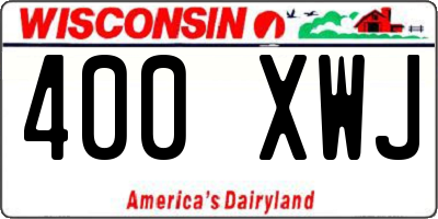 WI license plate 400XWJ