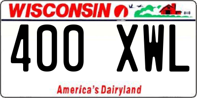 WI license plate 400XWL
