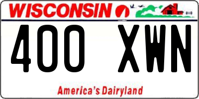 WI license plate 400XWN