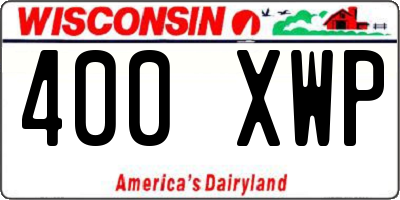 WI license plate 400XWP