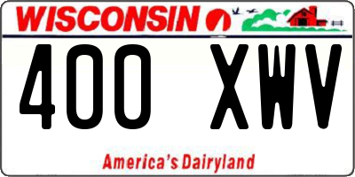 WI license plate 400XWV