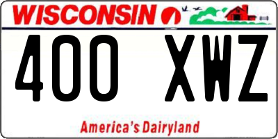 WI license plate 400XWZ