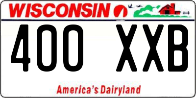 WI license plate 400XXB