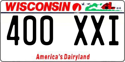 WI license plate 400XXI