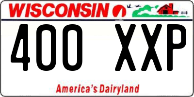 WI license plate 400XXP