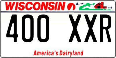 WI license plate 400XXR