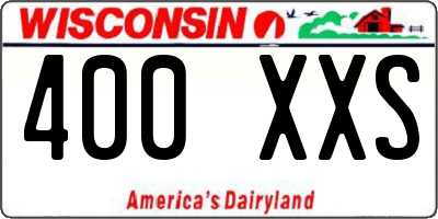 WI license plate 400XXS