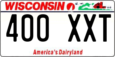 WI license plate 400XXT
