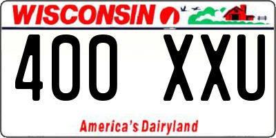 WI license plate 400XXU