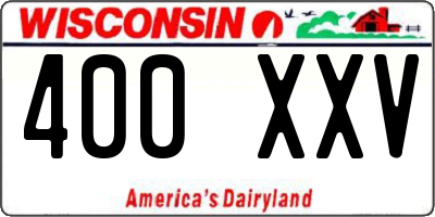 WI license plate 400XXV