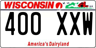 WI license plate 400XXW