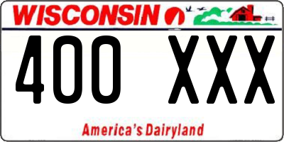 WI license plate 400XXX