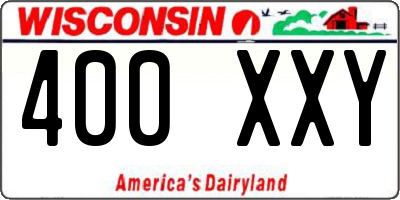 WI license plate 400XXY