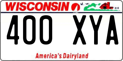WI license plate 400XYA